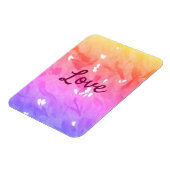 レインボーカラフルラブプライドlgbtqゲイパターン文字 マグネット (左側)