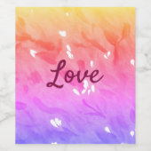 レインボーカラフルラブプライドlgbtqゲイパターン文字 ワインラベル (シングルラベル)