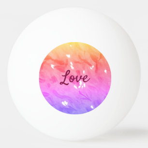 レインボーカラフルラブプライドlgbtqゲイパターン文字 卓球ボール