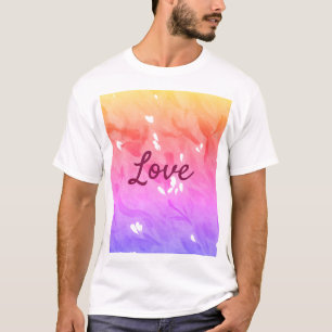 レインボーカラフルラブプライドlgbtqゲイパターン文字 tシャツ