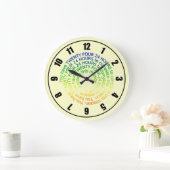 レインボーカラフルレッドグリーンブルーイエロークロック ラージ壁時計 (ホーム)