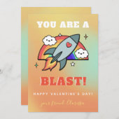 レインボーカラフルロケットバレンタインデー シーズンカード (正面/裏面)