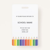 レインボーカラフル先生フォトIDバッジ バッジ (裏面)