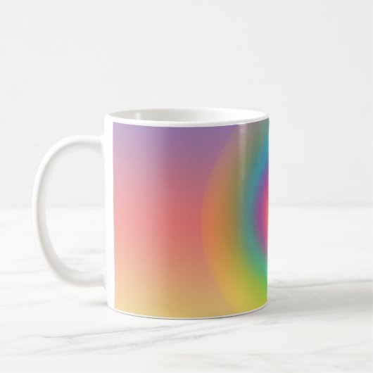 レインボーカラフル同心円宇宙 コーヒーマグカップ (左)