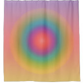 レインボーカラフル同心円宇宙 シャワーカーテン (正面)