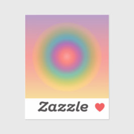 レインボーカラフル同心円宇宙 シール