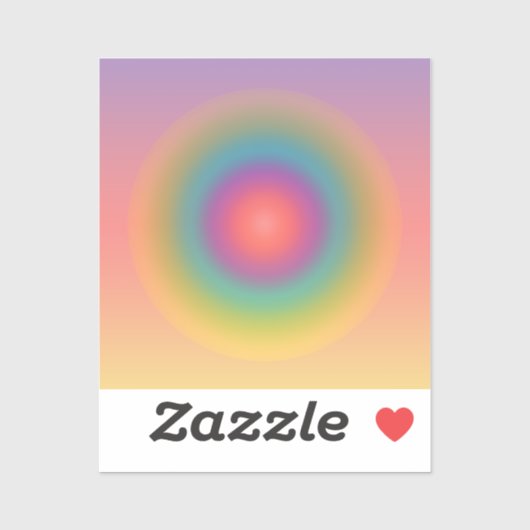 レインボーカラフル同心円宇宙 シール (シート)