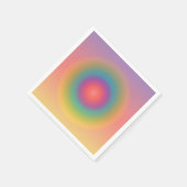 レインボーカラフル同心円宇宙 スタンダードカクテルナプキン (角)