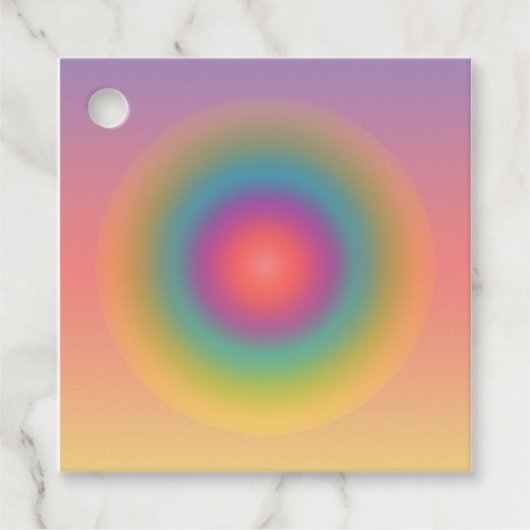 レインボーカラフル同心円宇宙 フェイバータグ (正面)