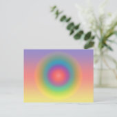 レインボーカラフル同心円宇宙 ポストカード (スタンド正面)