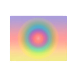 レインボーカラフル同心円宇宙 メタルプリント