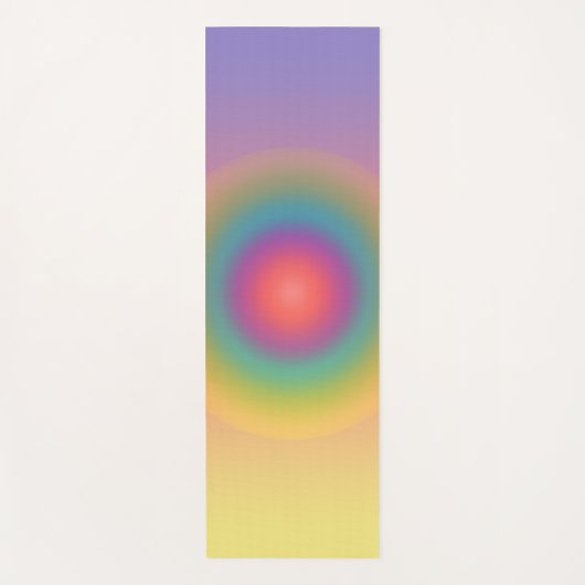 レインボーカラフル同心円宇宙 ヨガマット (正面)
