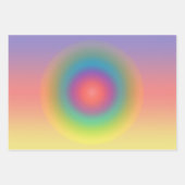 レインボーカラフル同心円宇宙 ラッピングペーパーシート (正面3)