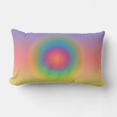 レインボーカラフル同心円宇宙 ランバークッション (正面)