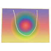 レインボーカラフル同心円宇宙 ラージペーパーバッグ (裏面)