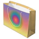 レインボーカラフル同心円宇宙 ラージペーパーバッグ (裏面アングル)