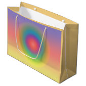 レインボーカラフル同心円宇宙 ラージペーパーバッグ (正面アングル)