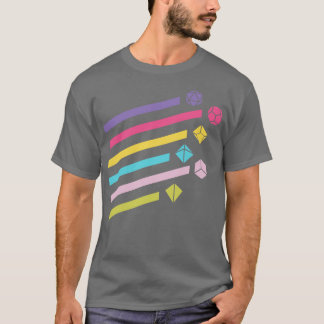 レインボーカラフル多面体サイコロセットレイ Tシャツ