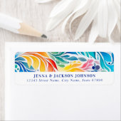 レインボーカラフル差出人住所ラベル ラベル (インサイチュ)