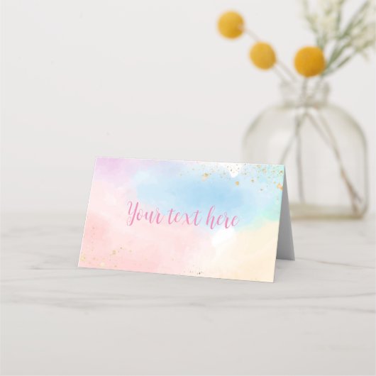 レインボーカラフル座席表バースデーパーティー プレイスカード (裏面)