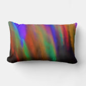レインボーカラフル抽象デザイン/名前の追加文字 ランバークッション (正面)