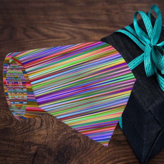 レインボーカラフル抽象芸術ストライプ幾何学的ネディ ネクタイ