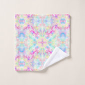 レインボーカラフル抽象芸術ボヘミア絞り染め バスタオルセット (ウォッシュタオル)