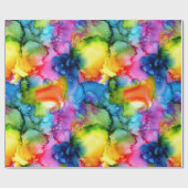 レインボーカラフル抽象芸術水彩 ラッピングペーパー (フラット)