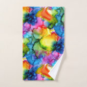 レインボーカラフル抽象芸術絞り染め バスタオルセット (ハンドタオル)