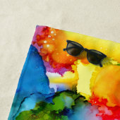 レインボーカラフル抽象芸術絞り染め ビーチタオル (インサイチュ)