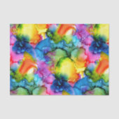 レインボーカラフル抽象芸術絞り染め 薄葉紙 (正面)