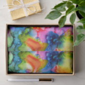 レインボーカラフル抽象芸術絞り染め 薄葉紙 (ギフト)