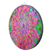 レインボーカラフル抽象芸術装飾花 ダーツボード (正面右)