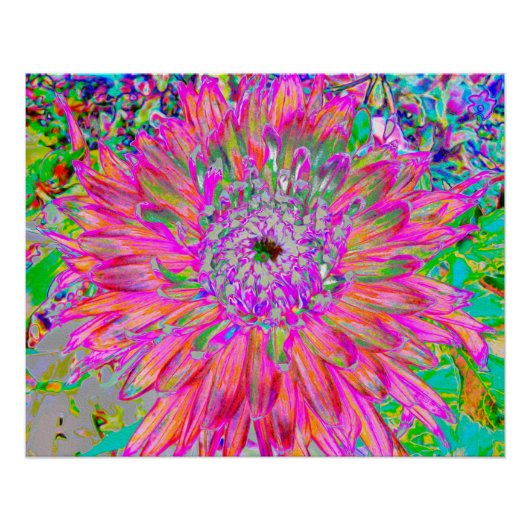 レインボーカラフル抽象芸術装飾花 ポスター (正面)