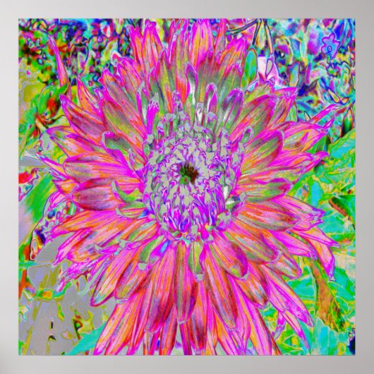 レインボーカラフル抽象芸術装飾花 ポスター (正面)