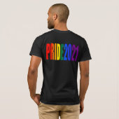 レインボーカラフル文字LGBTQゲイプライド2021 Tシャツ (裏面フル)