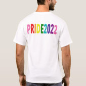 レインボーカラフル文字LGBTQゲイプライド2022 Tシャツ (裏面)