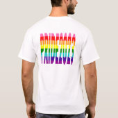 レインボーカラフル文字LGBTQゲイプライド2023 Tシャツ (裏面)