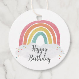 レインボーカラフル書道子供の誕生日ギフト フェイバータグ