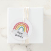 レインボーカラフル書道子供の誕生日ギフト フェイバータグ (インサイチュ)