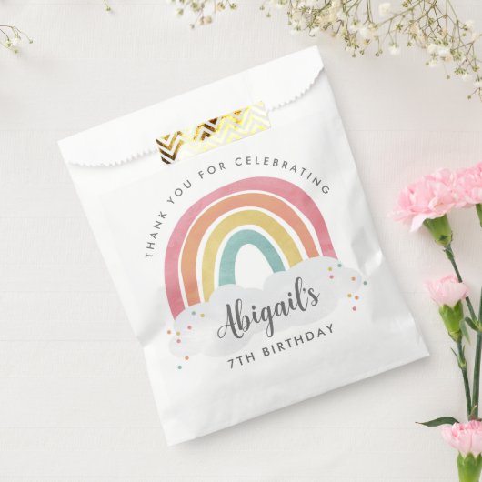 レインボーカラフル書道子供の誕生日 フェイバーバッグ (封をした状態)