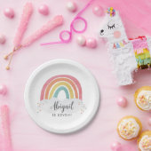 レインボーカラフル書道子供の誕生日 ペーパープレート (パーティー)