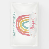 レインボーカラフル書道子供の誕生日 横断幕 (縦)