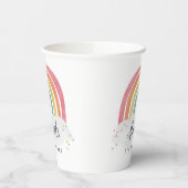 レインボーカラフル書道子供の誕生日 紙コップ (左)