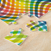 レインボーカラフル格子模様 ジグソーパズル (側面)