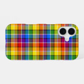 レインボーカラフル格子模様 iPhone 16ケース (裏面横)