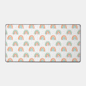 レインボーカラフル水玉模様パターン デスクマット (正面)