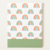 レインボーカラフル水玉模様パターン プランナー手帳 (裏面)