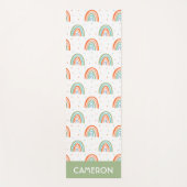 レインボーカラフル水玉模様パターン ヨガマット (正面)