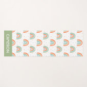 レインボーカラフル水玉模様パターン ヨガマット (正面(横))